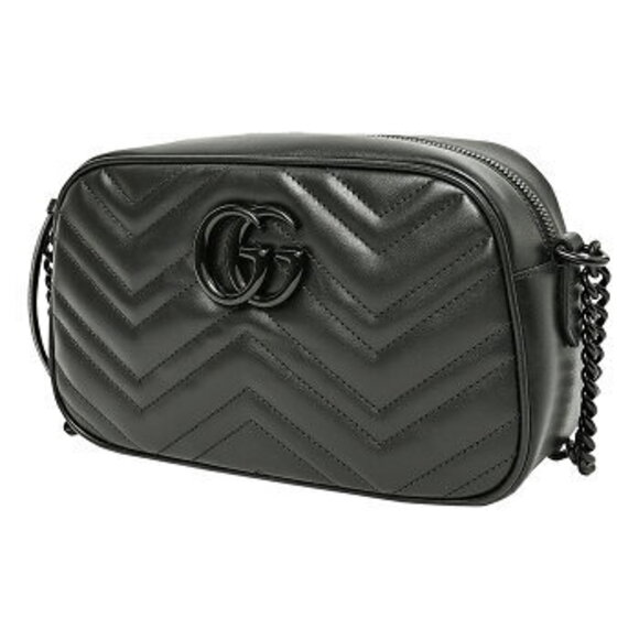 Gucci GG Marmont Shoulder Bag Chevron Quilting Double - Picture 2 of 6
